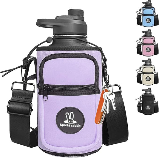Sports rabbit Universal Water Bottle Holder – Durable Oxford & Neoprene Hybrid Design Compatible with Stanley 30/40oz Handled & 64/87oz Straight Tumblers, Adjustable Strap for Gym, Travel, Outdoors