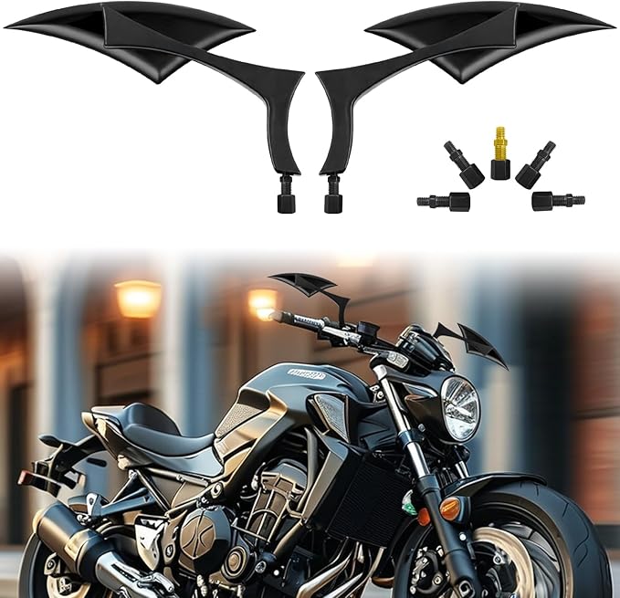 Sturdy Harley - Davidson Motorcycle Mirrors, Sporter Spear Blade Softail Rear View Side Mirrors for 1982-2018 2019 2020 Street Glide Scooter Cruiser Highway Riding and Urban Commuting (Black)