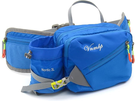 Waist Pack with Water Bottle Holder for Men and Women for Running Climbing Hiking Fitness Cycling and Other Outdoor Sports (Sky Blue）