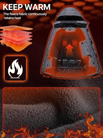 FREE SOLDIER Men's Waterproof Ski Jacket Fleece Lined Warm Winter Snow Coat with Hood Fully Taped Seams