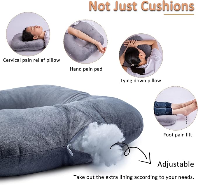 Donut Pillow for Tailbone Pain Relief, Wheelchair Cushion for Hemorrhoids and Bed Sores, Pregnancy, Donut Pillow Suitable for Office, Long Travel, Car and Home Sofa
