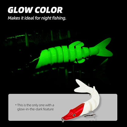 5PCS Lifelike Fishing Lures – Multi-Jointed Swimbait for Bass, Trout, Crappie, Walleye, Pike, Realistic Action with 3D Fish Eyes and Sharp Hooks, Perfect for Fishing Kits in Saltwater & Freshwater