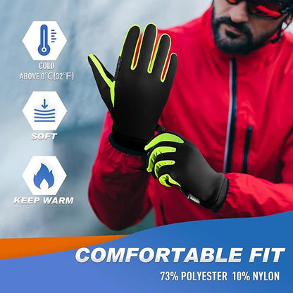 Sukeen Winter Gloves Men Women, Touchscreen Anti-Slip Warm Mens Gloves for Running Driving Cycling Hiking Biking Outdoor