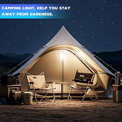 Foldable Camping Lantern, Rechargeable Camping Lights, 4000LM, 6 Light Modes, Waterproof Tent Lights for Power Outages, Emergency, Hurricane, Hiking, 2-Pack