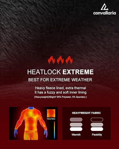 CL convallaria Long Johns Thermal Underwear for Men Soft Fleece Lined Base Layer Cold Weather Top Bottom Gift Set