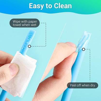 Gartful 4PCS Silicone Stir Sticks Kit for Casting, 2pcs Stick Rods for Resin, 2pcs Pointed Silicone Mixing Sticks, DIY Craft Tool for Resin Epoxy, Paint, Liquid, Blue