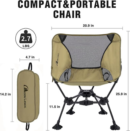 MOON LENCE Portable Camping Chair Backpacking Chair - The 4th Generation Ultralight Folding Chair - Compact, Lightweight Foldable Chairs for Hiking Mountaineering, Beach