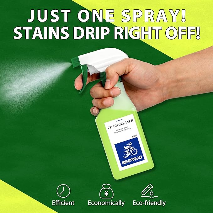 Bike Chain Lube and Degreaser: Bike Chain Cleaning Kit Spray Degreaser with Dry Chain Wax Lube - Drivetrain ＆ Brake Wash for Bicycle 350ML, Solvent Formulation, Extremely Fast Degreasing