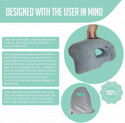 Premium Foldable Piriformis Cushion - Piriformis Pain and Sciatic Pain Relief Cushion - for Home & Office Use, Perfect for Travel or Driving