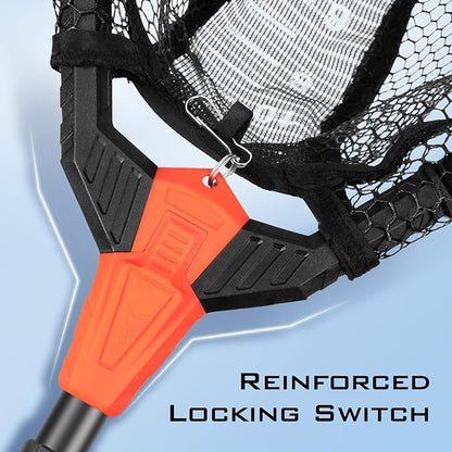 KastKing Pontus Fishing Net, Foldable & Lightweight Landing Net with Built in Length Scale, Strength Aluminum Handle, Fishing Gear and Gift for Men