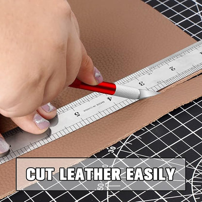 DIYSELF 2 Pack Exacto Knife Set, Precision Knife for Paper, Carving Blades for Crafts, Craft Knife for Wallpaper, Art Knives, Hobby Knife with 20 High Carbon Steel Exacto Knife Blade #11(Red)