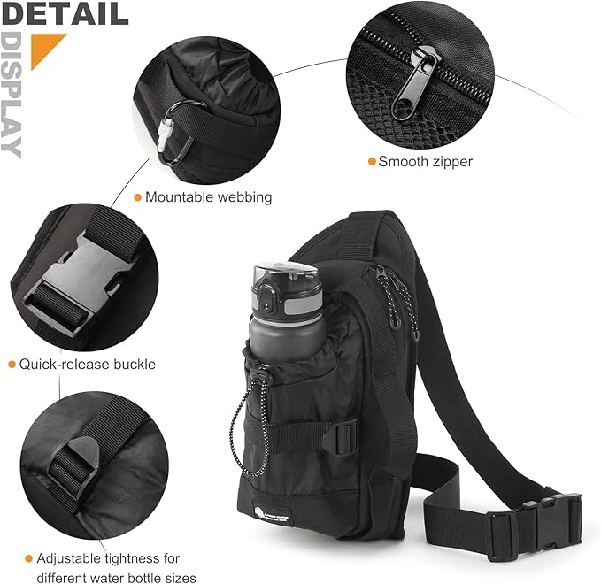 Waist Pack with Water Bottle Holder for Men Women Waist Bag Running Waist Pack Waterproof Dog Walking bag for Outdoor Travel Cycling Climbing Walking Fit All Phones (Bottle Not Included)