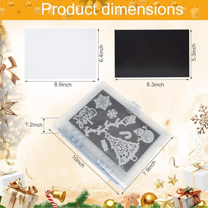 Skyrealm 40 Pcs Stamp & Die Storage Set (20 Bags + 20 Magnetic Sheets), Plus 8 Christmas Cutting Dies for DIY Card Making and Scrapbooking
