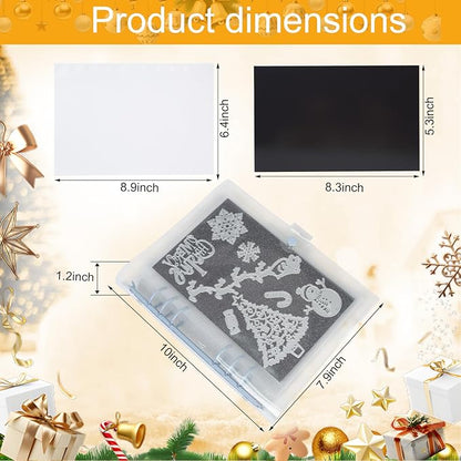 Skyrealm 40 Pcs Stamp & Die Storage Set (20 Bags + 20 Magnetic Sheets), Plus 8 Christmas Cutting Dies for DIY Card Making and Scrapbooking