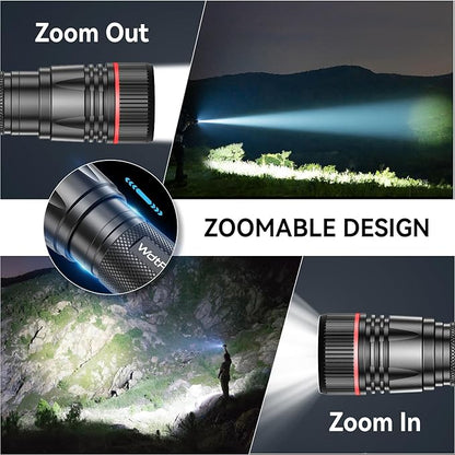 WdtPro Rechargeable Flashlights High Lumens, 1 Pack 10H Long Lasting Super Bright EDC Flashlights, LED Mini Tactical Flash Lights for Camping Emergency, Drop & Water Resistant (Battery Included)