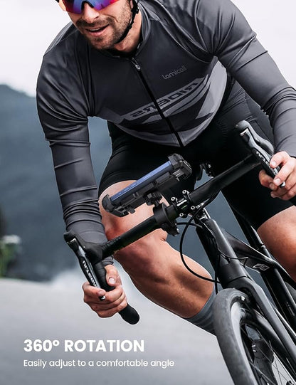 Lamicall Bike Phone Mount Holder - Motorcycle Phone Mount, Adjustable Cell Phone Holder, Bicycle Scooter Handlebar Cradle Clip for iPhone Air 17 Pro Max/ 16 Plus, 15 Plus, iPhone 14 and 4.7-6.8" Phone