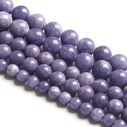 90PCS 8MM Lavender Purple Chalcedony Stone Loose Beads for Jewelry Making DIY Bracelet Necklace