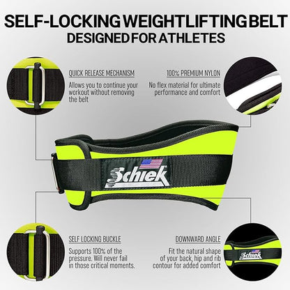 Schiek Sports Model 2004 Nylon 4 3/4" Weight Lifting Belt - Black