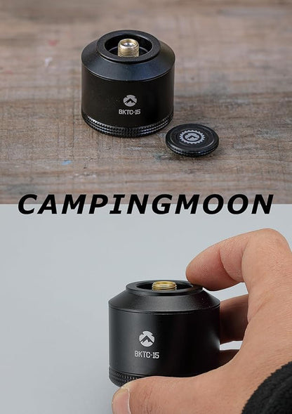 CAMPINGMOON Refillable Gas Canister Empty Pocket Tank for Gas Lantern Backpacking Camping 15g w/ Gas Transfer Adapter Z15 Black BKTC-15/Z15