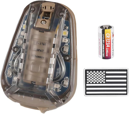 Tactical Helmet Light,4 Modes Visible LED IR Constant-on/Strobe,Waterproof Ladybird Lamp Survival Signal Light for Outdoor Sports Survival Signal Light,1*CR123A Battery Included.