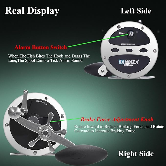 Deep Sea Fishing Reels 44-66Lb Max Drag for Saltwater or Freshwater Ocean Conventional Reel Saltwater Fishing Reel for Tuna Sailfish Swordfish