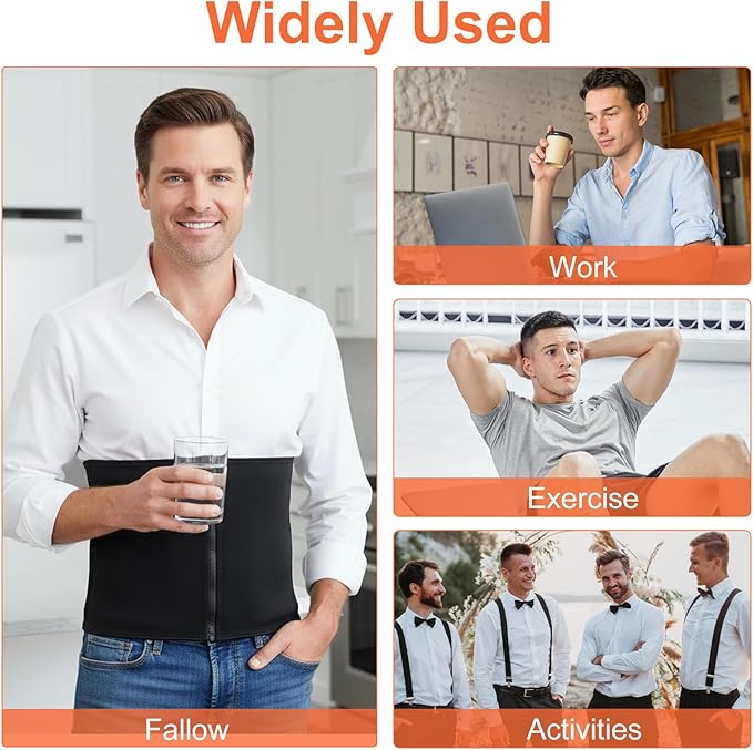 Waist Trainer for Men mens Shapewear Waist Trimmer for Men Corset Sweat Body Shaper Girdle Tummy Control Stomach Wrap