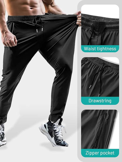 Men's Hiking Pants Quick-Dry Lightweight Sweatpants Outdoor Fishing Pants Water Resistant with Zipper Pockets