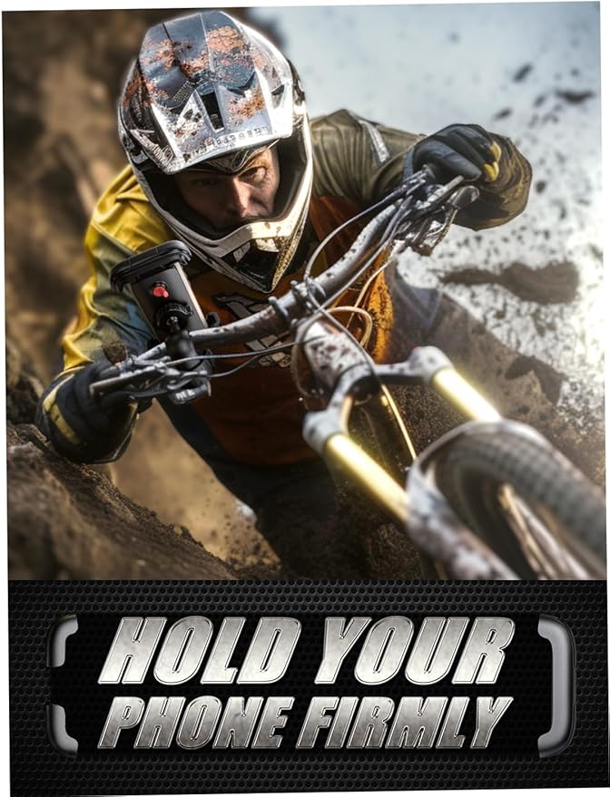 LISEN Upgrade Bike Phone Holder [Super Easy Install] Ultra Stable Motorcycle Phone Mount Bicycle Handlebar Holder Mount for Adults Kids Bike Bicycle Ebike Gear Accessories for iPhone Samsung Orange