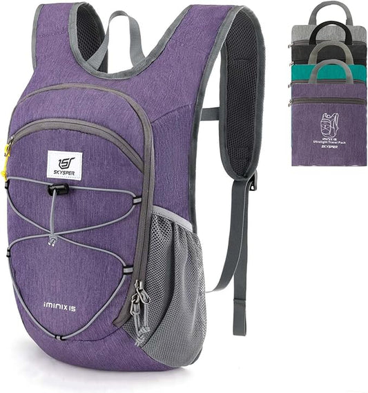 SKYSPER 15L/20L Foldable Hiking Backpack Lightweight Packable Travel Daypack with Chest Strap Small Folding Pack for Walking