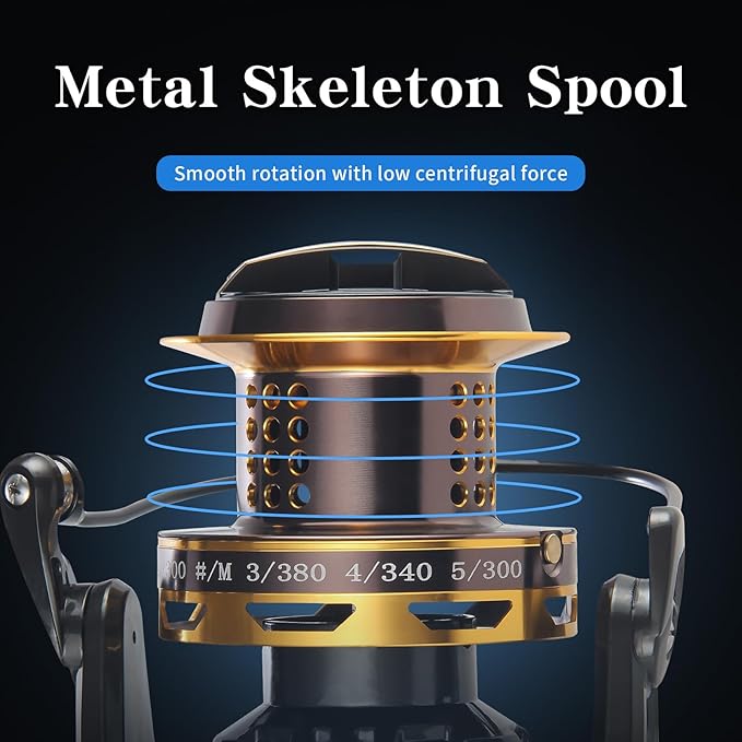 HAUT TON Spinning Reel 8000/9000/10000/12000/14000,6+1BB Metal Surf Fishing Reels,4.8:1 Gear Ratio 55lbs Drag Heavy Long Casting Inshore Saltwater Monster Fish