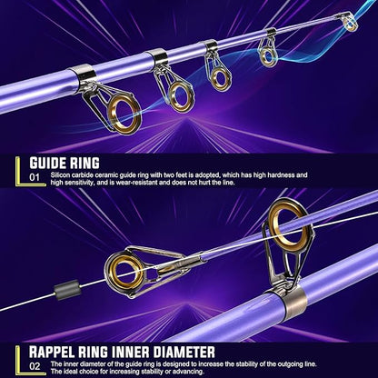 Sougayilang Portable Telescopic Fishing Rod with Carbon Fiber Material and Precision Carved Reel Seat - Suitable for Saltwater and Freshwater Fishing