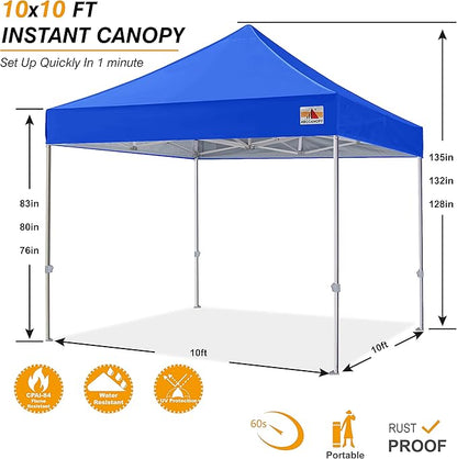 ABCCANOPY Commercial Pop Up Canopy Tent 10x10 Premium-Series, Blue