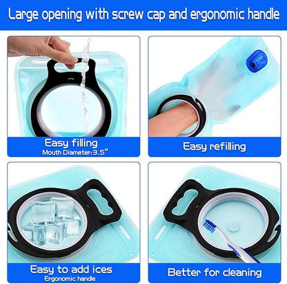 Hydration Bladder, 1.5-2-3L Water Bladder for Hiking Backpack, BPA-Free Leak Proof Water Reservoir Storage Bag, Water Pouch Hydration Pack for Camping Cycling Running