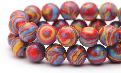 Youngbling Natural Gemstone Beads for Jewelry Making,6mm Red Malachite Polished Round Smooth Stone Beads,Genuine Real Stone for Bracelet Necklace 15 Inch(Red Malachite,6mm)