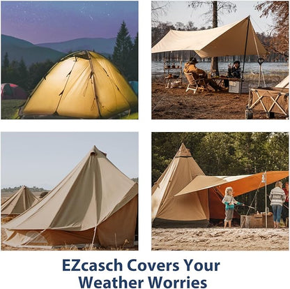 10’x16’ Canvas Tarps Heavy Duty Waterproof Tarpaulins with Aluminum Grommets,UV Resistant, 22Mil Multipurpose Drop Cloth, 14oz Cover Sheet for Outdoor and Indoor Use with Ropes Yellow