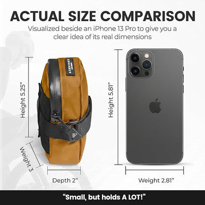 ALMSTHRE Signature Bike Saddle Bag – Hunter Green | 0.5L Bike Seat Bag (3" x 5.25" x 2") | Water-Resistant Ripstop, Waterproof Zipper, Internal Pocket | Durable Under Seat Storage