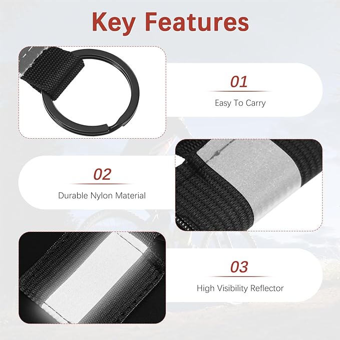 Safety Reflector Pendant, Fabric Reflective Safety Keychain Gear for Backpack & Running & Cycling