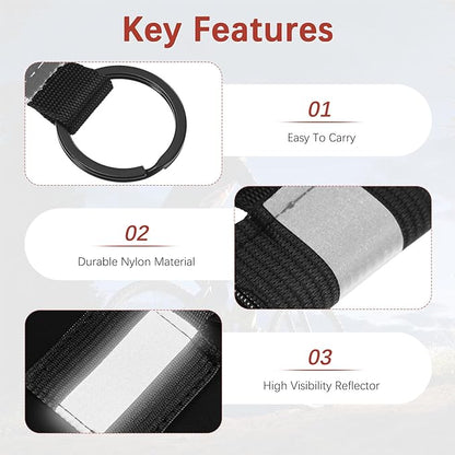 Safety Reflector Pendant, Fabric Reflective Safety Keychain Gear for Backpack & Running & Cycling
