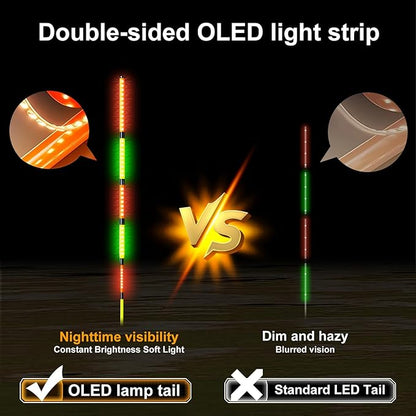 Fishing Bobbers, Light up Bobbers Night Fishing, Fishing Floats, Glow in The Dark Bobbers, Slip Bobbers for Fishing, Day or Night Fishing Gear, Deep Stillwater(3-6 Meters)