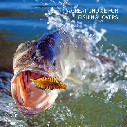 Soft Swimbait Lures, Soft Plastic Fishing Lures Kit, Bass Fishing Lure Swim Baits with 5 Color, Threaded Small Needle Tail for Trout, Crappie, Bass, Redfish, Freshwater, Saltwater