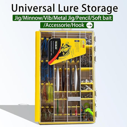 Deluxe Fishing Tackle Box, Waterproof 3600 & 3700 Terminal Tackle Trays, Organizer Includes 2 Type Dividers, Multi-purpose and All-in-one Tackle Storage (3600-2 universal 1 pack)