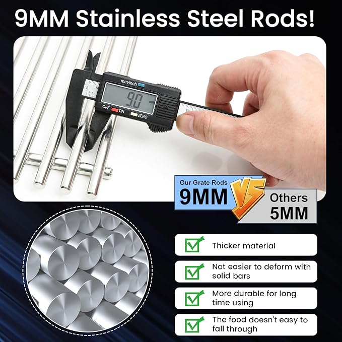 J&YNBBQ Grill Grates Replacement for Weber Genesis II 300 & Genesis II LX 300 Series - 18.75" Stainless Steel Cooking Grid (2 Pack) Fits Models E-310 S-335 CSE-340, Replaces Weber 66095 66805