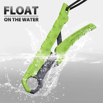 SNAIL TRAIL 7.5''/9'' Floating Fish Gripper, Fishing Grabber, Catfish Mouth Pliers, Caught Bass Holder, Digital Scale Hook Clamp, Saltwater Lip Grip Tool with Lanyard, Gifts for Men