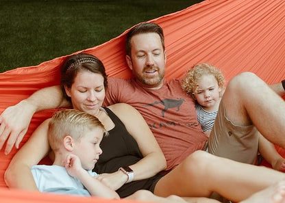 KAMMOK: Roo Single Ultra Light Hammock | Strong & 100% Recycled Fabric | Water Resistant, Ripstop Fabric | Comfortable, Packable, Lightweight (Adventure Grade, Ember Orange