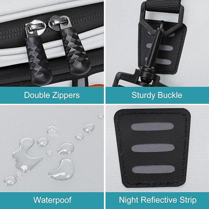 MOSISO Bike Rack Bag with 2 Removable Panniers, Waterproof Bike Trunk Cooler Storage Handbag Insulated Bicycle Rear Seat Pouch, Bicycle Storage Saddle Shoulder Bag Cycling Luggage Pouch, Silver