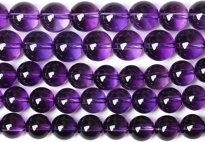 8MM 46PCS Natural Stone Clean Amethyst 3A Grade Crystal Loose Beads for Jewelry Making DIY Bracelet