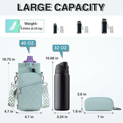 Water Bottle Carrier Bag with Strap, Water Bottle Holder Crossbody Bags for Women Men for Walking, Hiking,Cycling