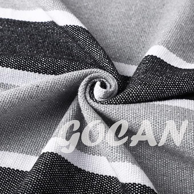 Brazilian Double Hammock 2 Person Extra Large Canvas Cotton Hammock for Patio Porch Garden Backyard Lounging Outdoor and Indoor (Gray Stripe)