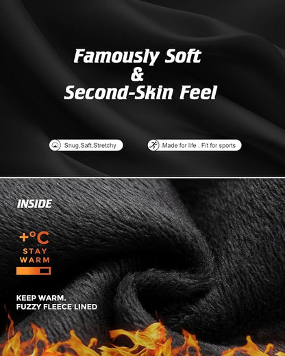 CL convallaria Long Johns Thermal Underwear for Men Soft Fleece Lined Base Layer Cold Weather Top Bottom Gift Set