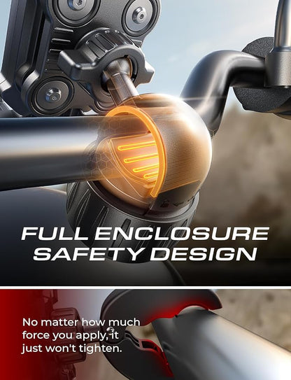 LISEN Bike Phone Holder, [Anti-Vibration] Motorcycle Phone Mount, Bicycle Phone Holder, Handlebar Phone Mount, Scooter Ebike Accessories, Bicycle Accessories, for iPhone Samsung Google Pixel, Black